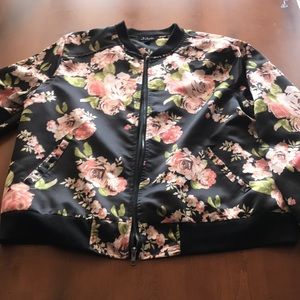 A rose pattern bomber jacket